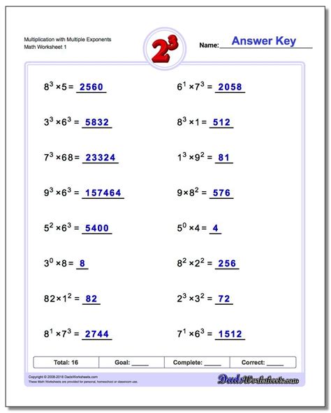 Multiplication with Exponents
