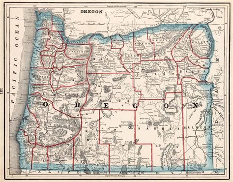 Old Historical City County And State Maps Of Oregon Oregon Road Map