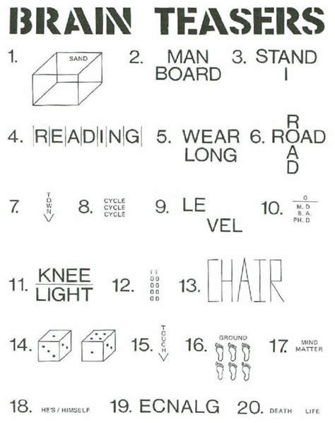 Free Printable Brain Teasers For Adults With Answers If Youve Heard