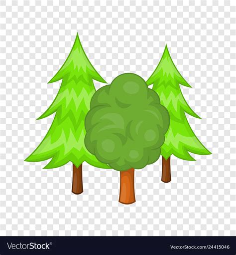 Forest Trees Icon In Cartoon Style Royalty Free Vector Image