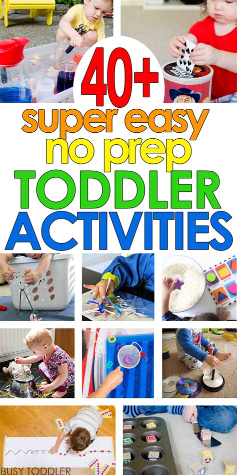 Do you struggle with thinking of fun activities to keep your child entertained on the weekends and after school? 40+ Super Easy Toddler Activities | Toddler learning ...
