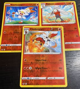 Check spelling or type a new query. POKEMON! SCORBUNNY RABOOT CINDERACE 3 CARD SET REVERSE ...