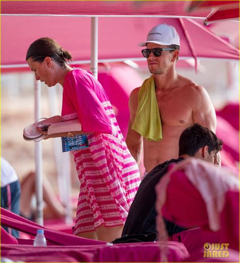 mark wahlberg and wife rhea match in white swimsuits for another barbados beach day photo 4998735