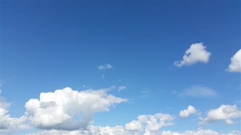 무료 이미지 자연 수평선 구름 화이트 햇빛 여름 낮 적운 푸른 파란 하늘 섹션 기상 현상 지구의 분위기
