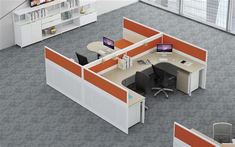 Sharing Space Open Office 4 Seat Office Workstations Modular Cubicle