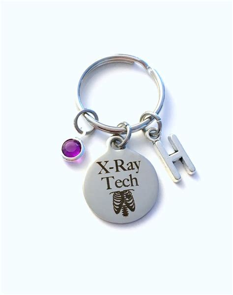 X Ray Tech Keychain T For Xray Technician Key Chain Radiologic