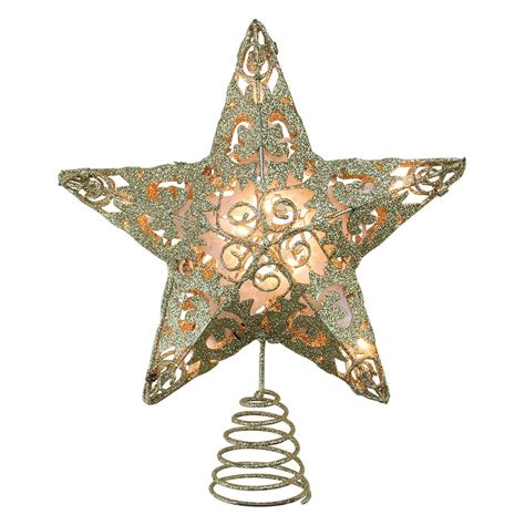 Northlight 11 In Lighted Gold Swirl Christmas Star Tree Topper