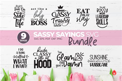 sassy quotes svg cut file bundle funny sayings svg and dxf etsy