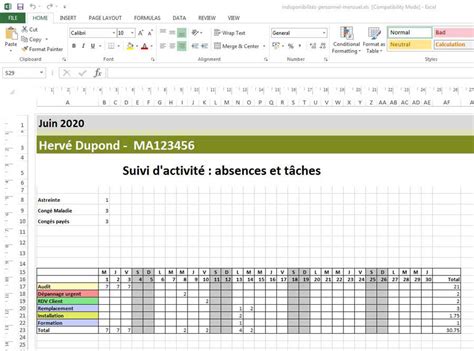 Créez Un Modèle De Planning Dans Excel Avec Planningpme