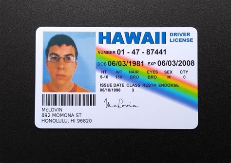Mclovin Superbad Driving License Personalised Novelty Fake Etsy Uk