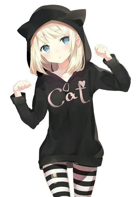 Cat Anime Hoodie En 2019 Art Anime Dessin Animé Kawaii Et Manga Kawaii