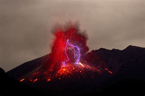 Lightning Volcano Eruption Clouds Storm Hd Wallpaper Rare Gallery