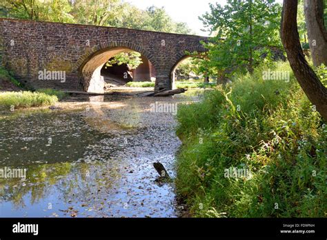 Stone Bridge Over Bull Run River Manassas Battlefield Stock Photo Alamy