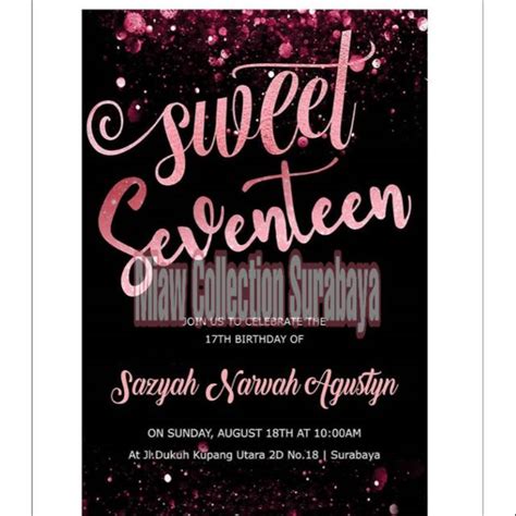 Jual Undangan Ultah Sweet Seventeen Indonesiashopee Indonesia