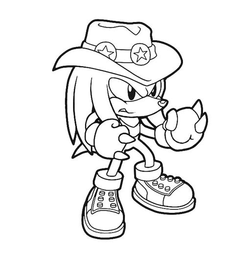 Knuckles Cool Hat Coloring Pages Download And Print Online Coloring