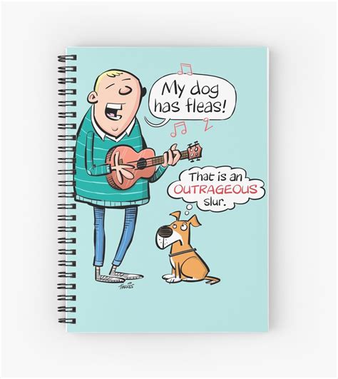 My Dog Has Fleas Ukulele Cartoon Spiral Notebooks By Timtoons