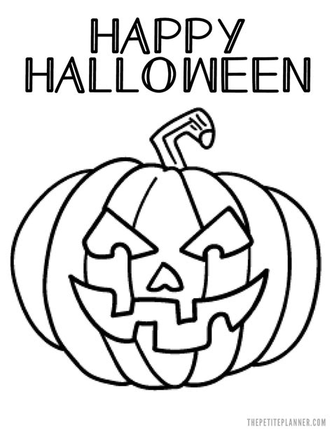 Happy Halloween Coloring Page Jack O Lantern Download Printable Pdf