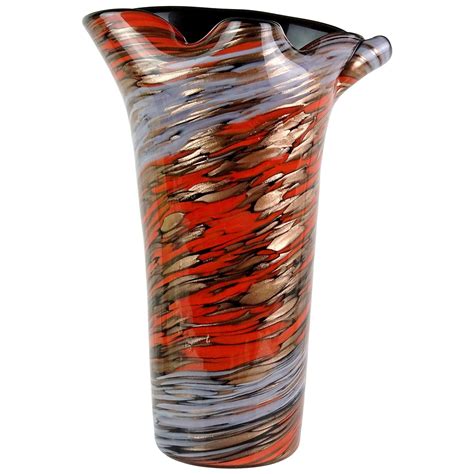 Fratelli Toso Murano Opalescent Aventurine Flecks Italian Art Glass Center Bowl At 1stdibs