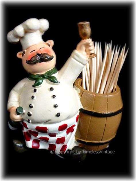 Com a sua irmã e sous chef maria josé gargantini moreira, cozinhou pratos em homenagem à sua mãe. Fat French Italian Chef Kitchen Decor Toothpick Holder ...