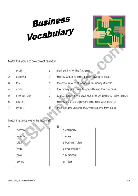 Business Vocabulary Esl Worksheet By Starryargenta