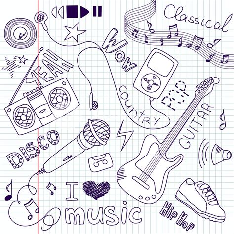 Music Vector Doodles Royalty Free Stock Image Storyblocks