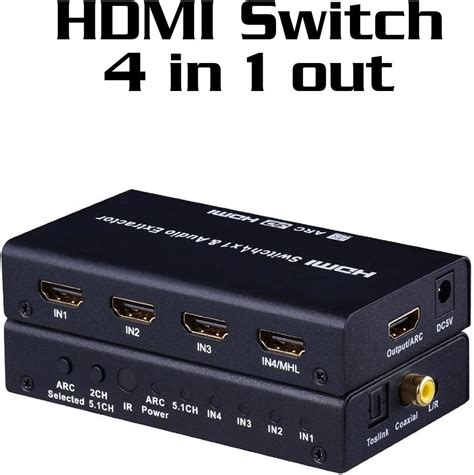 4 X 1 Hdmi Switch With Audio Out Optical Spdif Coaxial