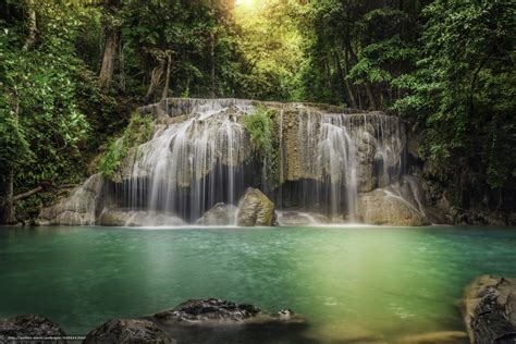 Download Wallpaper Waterfall Thailand Trees Nature Free Desktop