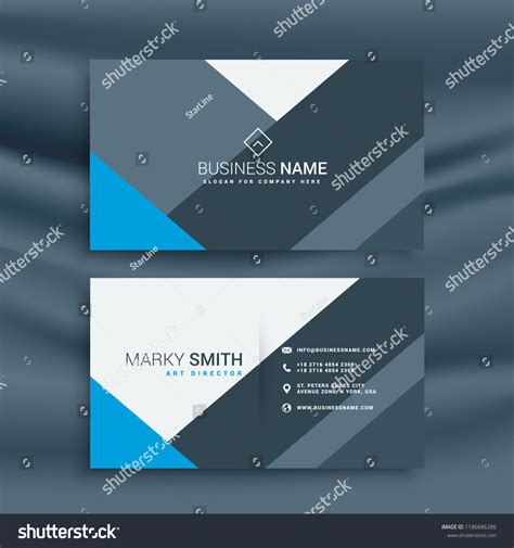 Geometric Blue Business Card Template Stock Vector Royalty Free