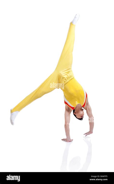 Gymnast Performing Gymnastics Stock Photo Alamy