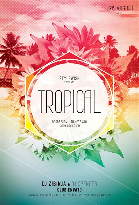 Tropical Summer - PSD Flyer Template | Ideias para cartaz ...