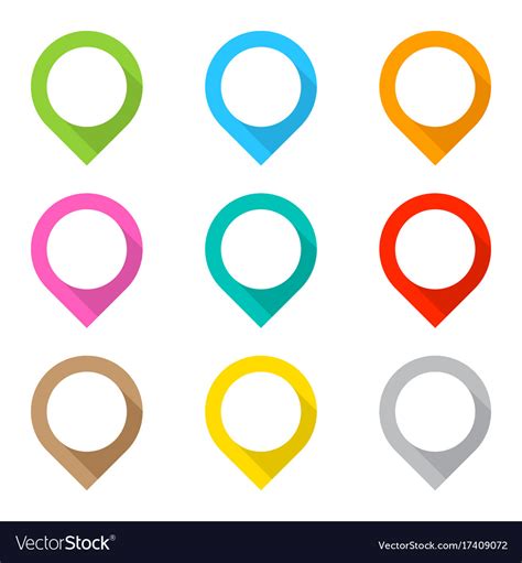 Set Of Colored Map Pins Royalty Free Vector Image