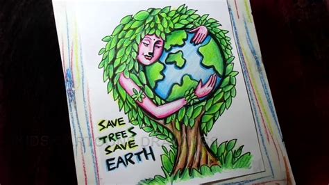 Save Trees Save Earth Drawings For Kids