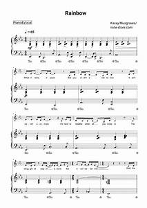 Sheet Music With The Words Rainbow On It