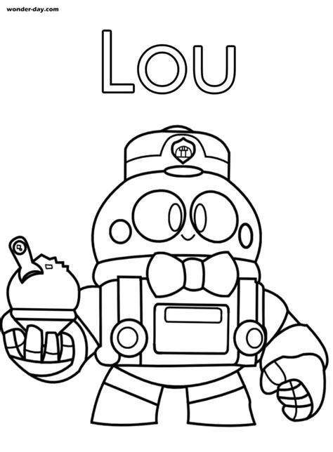 She taxes opponents' health and has fancy moves to boot.. Dibujos de Lou Brawl Stars para colorear | WONDER DAY