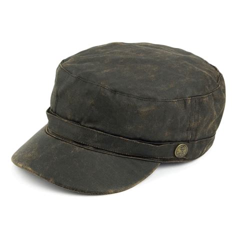 Kaszkiet Jaxon Hats Weathered Cotton Army Cap Brązowy