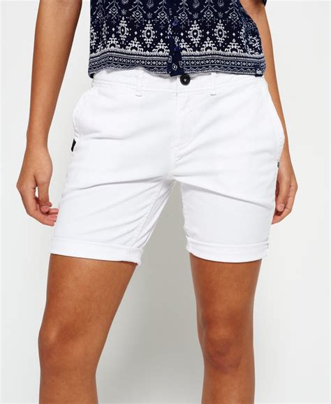 Womens Utility Shorts In Optic White Superdry