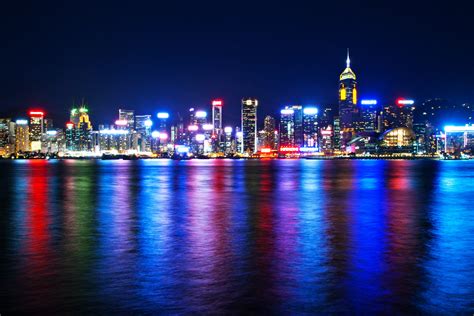 New York City Colors Colorful Sea Landscape Skyscrapers Lights Beauty