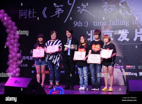 Singaporean Singer Ado Third Left Is Pictured With Fans During His Promotion Of New Album 9th