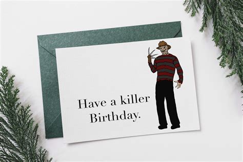 Freddy Kruger Happy Birthday Card Nightmare On Elm Street Etsy Canada