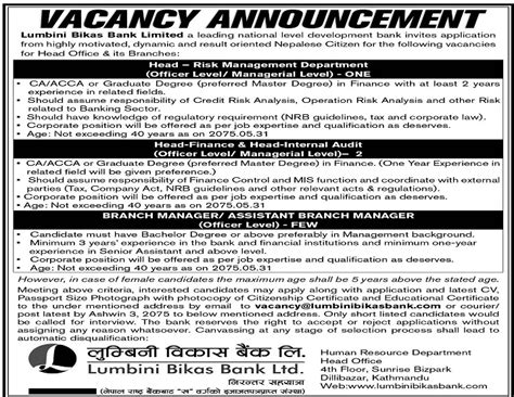 Risk management jobs are available across the uk. Head-Risk Management Department Job Vacancy in Nepal ...