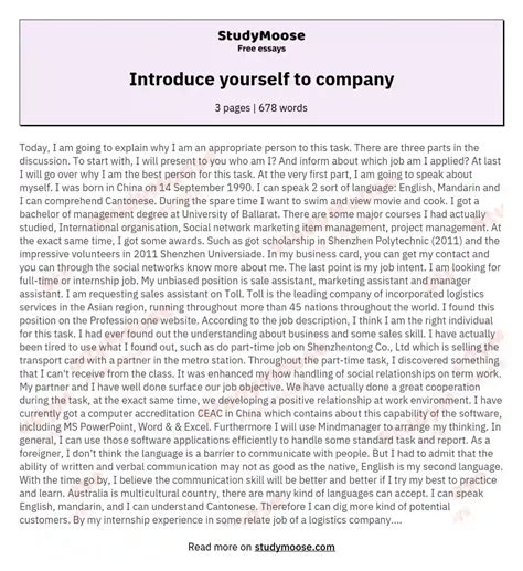 Example Of Introducing Yourself Essay Top 10 Best Introduce Yourself