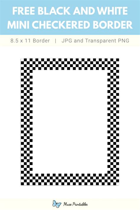 Black And White Mini Checkered Page Border Artofit
