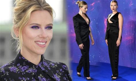 Scarlett Johansson Wears Bold Purple Look After Risking Nip Slip At