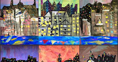 Marymaking Mixed Media Cityscape Collages