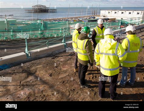 A Team Of Engineers On Site At The Brighton I360 Tower Project To