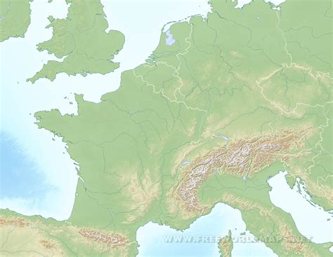 Blank Physical Map Of Europe