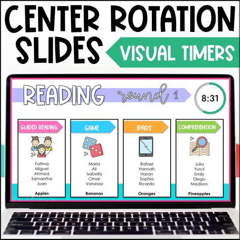 Center Rotation Slides With Icons And Visual Countdown Timers Digital