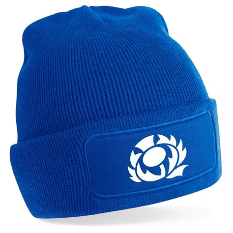 Scotland 6 Rugby Nations Beanie Hat Thistle Print Ebay