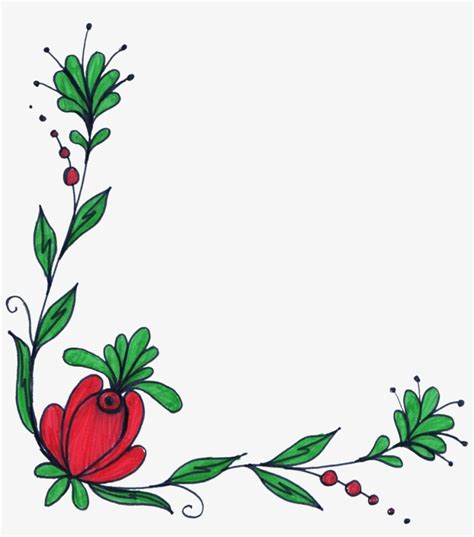 Flower Simple Flower Design Border Drawing