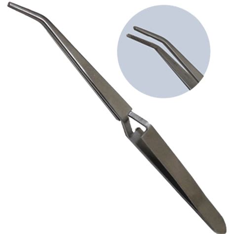 45 Degree Curved End Cross Lock Tweezers Pack Of 2 Pcs Toolusa